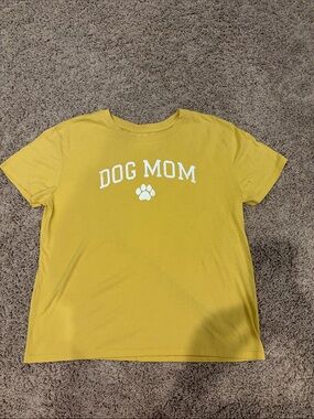 Modern Lux Dog Mom Tee in Yellow with White Print